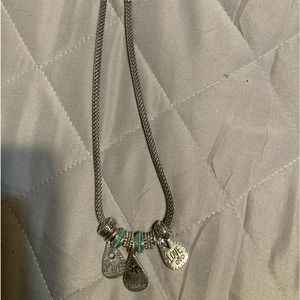 Brighton necklace with faith hope love charms and spacers. Good condition